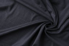 ткань сине-черная шерсть в еле заметную клетку костюмно-плательная шерсть в клетку синяя Италия
