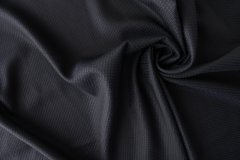 ткань жаккард шерсть черная костюмно-плательная шерсть однотонная черная Италия