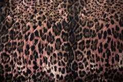 ткань бархатная коричневая стеганая плащевка леопард Италия