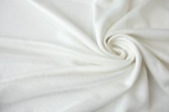 ткань белый льняной трикотаж двусторонний  трикотаж лен однотонная белая Италия