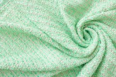 ткань ткань твид мятно-белый твид шерсть однотонная зеленая Италия