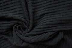 ткань черный трикотаж лапша  трикотаж шерсть в полоску черная Италия