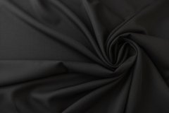 ткань шерсть костюмная черная костюмно-плательная шерсть однотонная черная Италия