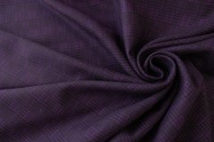 ткань шерсть фиолетовая жаккард костюмно-плательная шерсть в клетку фиолетовая Италия