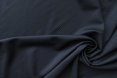 ткань темно-синяя шерсть в жаккардовую полоску костюмно-плательная шерсть однотонная синяя Италия