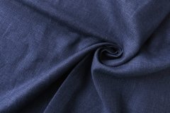 ткань синяя шерсть со льном костюмно-плательная шерсть однотонная синяя Италия