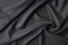 ткань темно-серая шерсть в клетку костюмно-плательная шерсть в клетку серая Италия