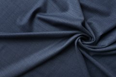 ткань синяя шерсть меланж костюмно-плательная шерсть однотонная синяя Италия
