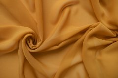 ткань креп-шифон медно-желтый крепшифон шелк однотонная желтая Италия