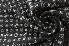 ткань черный двусторонний кашемир с логотипами пальтовые кашемир иные черная Италия