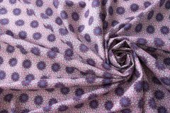 ткань розовый хлопок с фиолетовыми цветами Италия