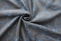 ткань серая шерсть в елочку с вышивкой костюмно-плательная шерсть иные серая Италия