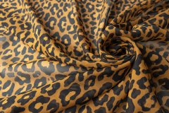 ткань светло-коричневый шифон леопард Италия