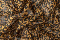 ткань светло-коричневый шифон леопард