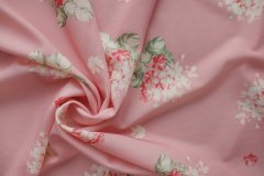 ткань розовая шерсть с цветами костюмно-плательная шерсть цветы розовая Италия