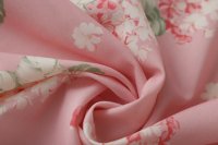 ткань розовая шерсть с цветами