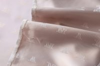 ткань подклад пыльно-розовый с логотипами