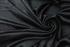 ткань черный атлас с буквами атлас шелк иные черная Италия