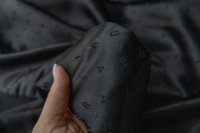 ткань черный атлас с буквами