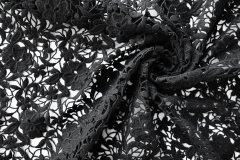 ткань черное кружево макраме кружево хлопок цветы черная Италия
