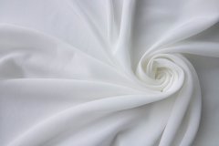 ткань крепдешин белого цвета крепдешин шелк однотонная белая Италия