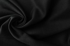 ткань лен с вискозой черного цвета костюмно-плательная лен однотонная черная Италия