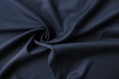 ткань черно-синяя шерсть в мелкую клетку костюмно-плательная шерсть в клетку синяя Италия