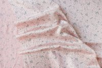ткань хлопок с шелком персиково-розового цвета в мелкий цветочек
