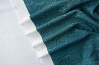 ткань голубой футер с логотипами