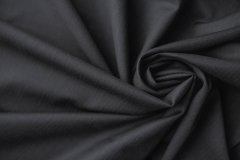 ткань серая шерсть в полоску и елочку костюмно-плательная шерсть в полоску серая Италия