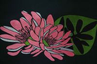 ткань микадо микадо полиэстер цветы черная Италия