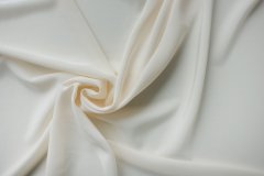ткань молочно-белый крепдешин с эластаном крепдешин шелк однотонная белая Италия