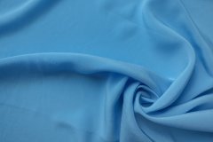 ткань небесно-голубой крепдешин крепдешин шелк однотонная голубая Италия