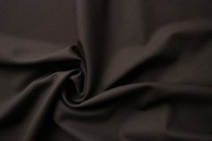 ткань шоколадная шерсть с эластаном костюмно-плательная шерсть однотонная коричневая Италия