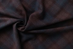 ткань шоколадный кашемир в синюю клетку костюмно-плательная кашемир в клетку коричневая Италия