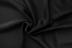 ткань черная шерсть жаккард костюмно-плательная шерсть однотонная черная Италия