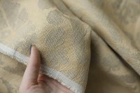 ткань домашний текстиль желто-бежевый лен с узором