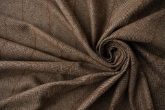 ткань коричневый кашемир в елочку и полоску B. Cucinelli костюмно-плательная кашемир иные коричневая Италия