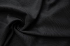 ткань плотный хлопок с вискозой в рубчик костюмно-плательная хлопок однотонная черная Италия