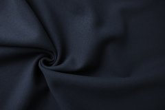 ткань темно-синий креп из шерсти креп шерсть однотонная синяя Италия