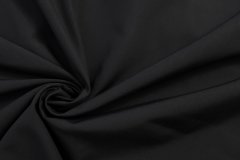 ткань черная шерсть с хлопком костюмно-плательная шерсть однотонная черная Италия