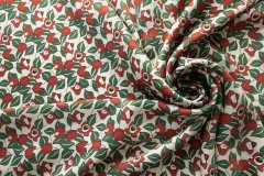 ткань белый атлас с бордовыми цветами от Карнет для Унгаро атлас шелк цветы белая Италия