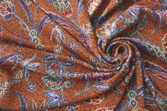 ткань шармуз коричневый с мозаичным рисунком от Карнет для Унгаро шармюз шелк иные коричневая Италия