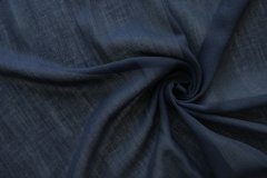 ткань темно-синяя марлевка из шерсти Италия