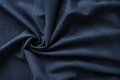 ткань сине-голубая шерсть в клетку костюмно-плательная шерсть в клетку синяя Италия