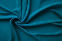 ткань крепдешин морская волна  крепдешин шелк однотонная голубая Италия