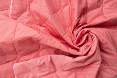 ткань стежка кораллового цвета стеганая ткань полиэстер однотонная розовая Италия