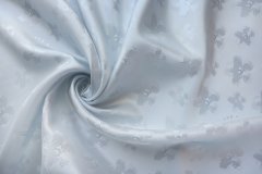ткань серо-белый подклад с жаккардовым узором подклад вискоза цветы белая Италия