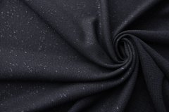 ткань черная шерсть с люрексом костюмно-плательная шерсть однотонная черная Италия