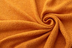ткань апельсиновый твид шанель  твид хлопок однотонная оранжевая Италия
